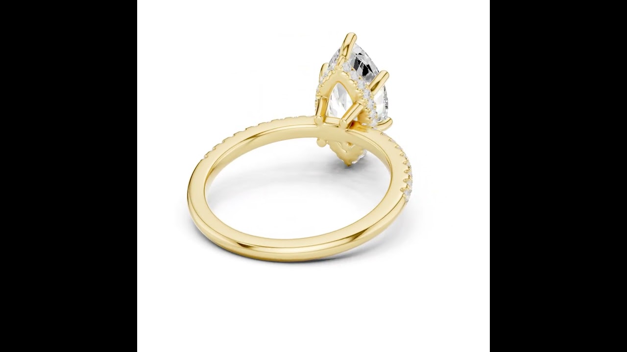 Marquise Diamond Hidden Halo Engagement Ring