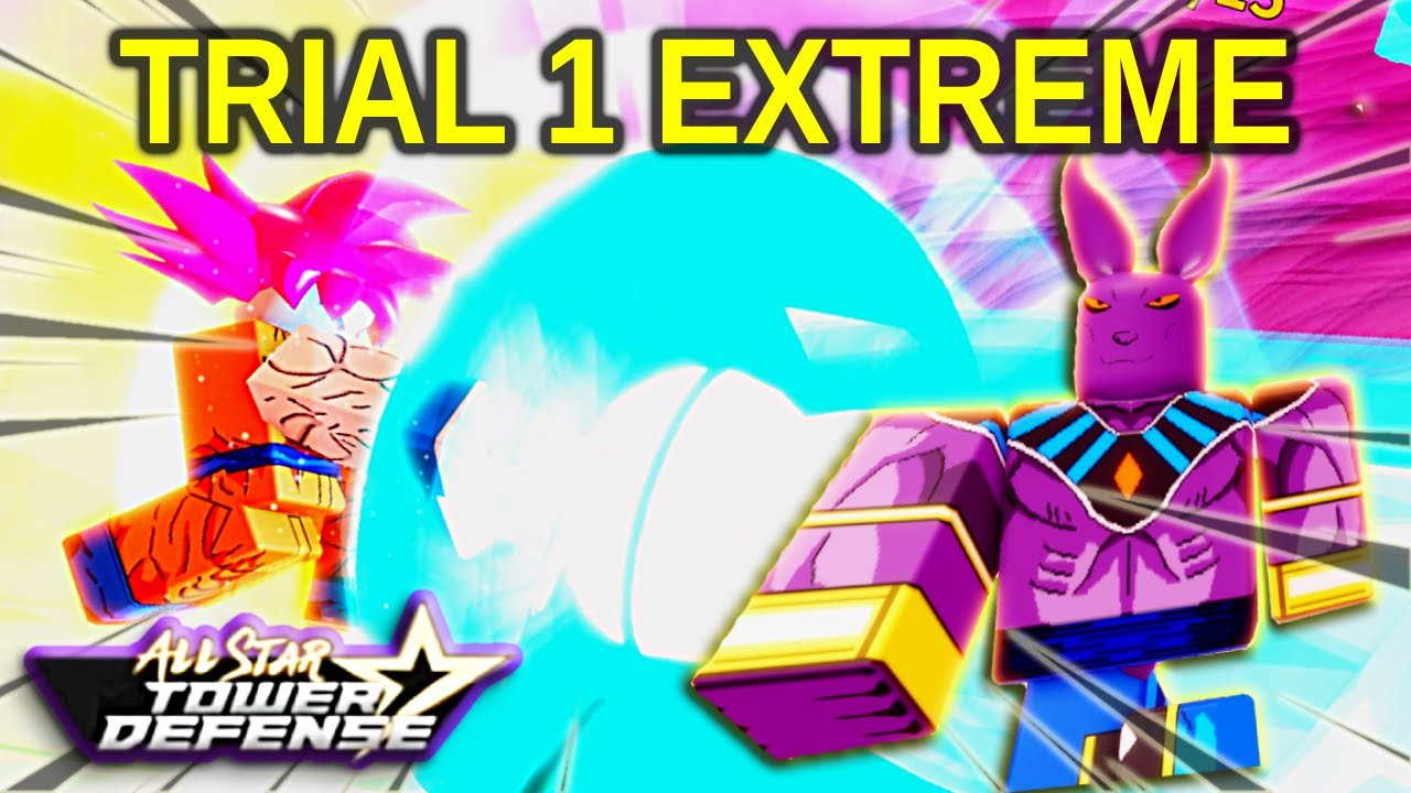 Goku SSJG Beating TRIAL 1 EXTREME | Solo AutoSkip | Roblox All Star Tower Defense