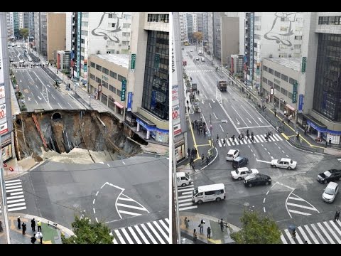 Insane !! Japan Fix Sink Hole Just in 7 Days (Time Laps)