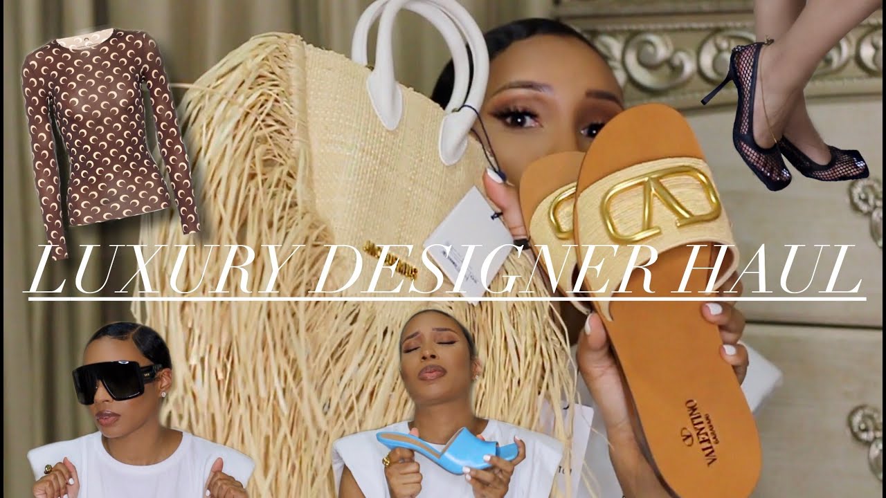 LUXURY DESIGNER HAUL| BOTTEGA VENETA HEELS, JACQUEMUS, MARINE SERRE, DIOR SUNGLASSES, VALENTINO