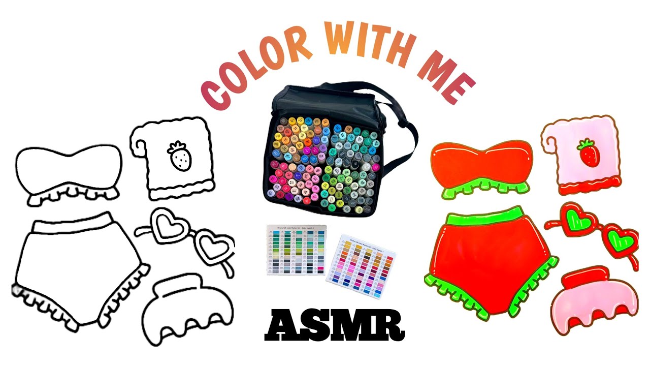 Color with me satisfying ASMR | Art therapy | Satisfying senses