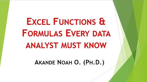 Excel Functions & Formulas Every Data Analyst Must Know