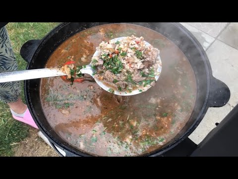 Суп ХАРЧО ПО-ГРУЗИНСКИ с грецкими орехами и ткемали