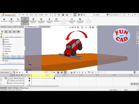 Learn Speed Car topple after crashing with obstruction | SolidWORKS  Basic Motion Animation Tutorial