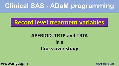Clinical SAS - ADaM - TRTP and TRTA derivation - ADaM_C1008_L101