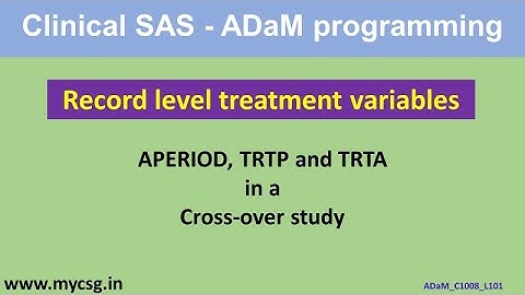 Clinical SAS - ADaM - TRTP and TRTA derivation - ADaM_C1008_L101