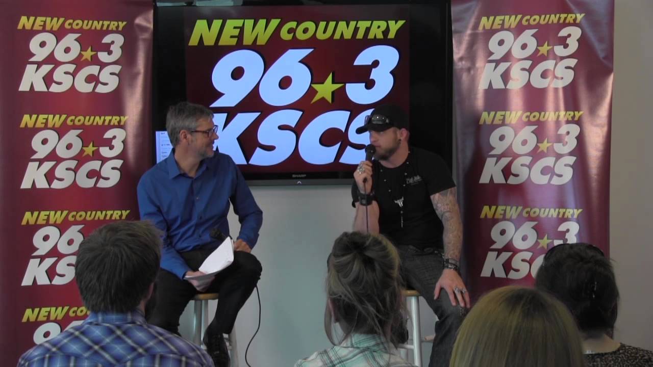 Brantley Gilbert at the KSCS Studios with Hawkeye