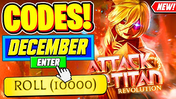 ⚠️New⚠️ ALL WORKING CODES For Attack On Titan Revolution December 2025 - Roblox AOT Revolution Code