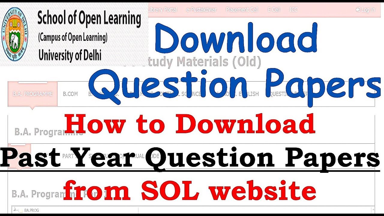 How to Download Past Year Questions Papers form SOL website