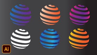 how to create 3d globe spiral logo in illustrator tutorial