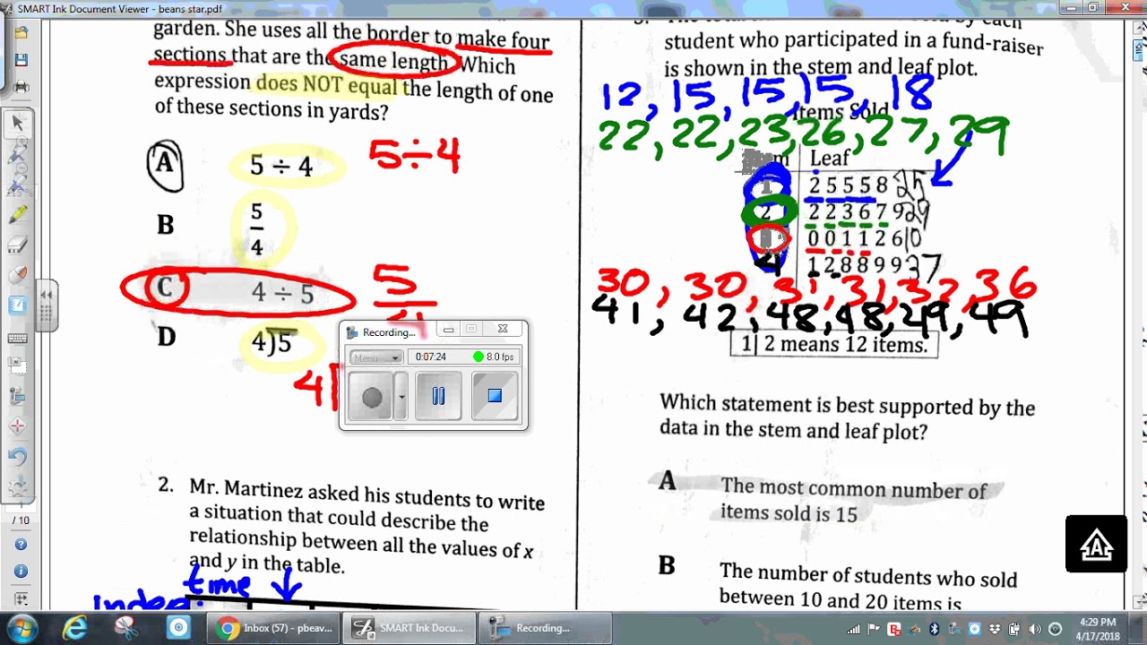 6th grade Mathematics Mock STAAR Part 1 - YouTube