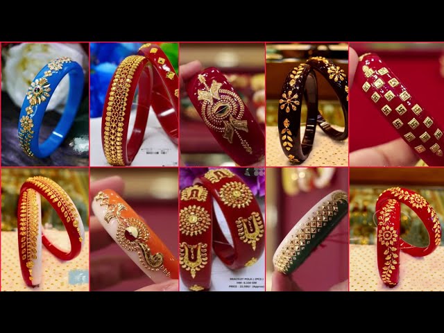 Buy Tanvi J Plastic Gold Plated Bracelet Pola Bangle Set For Women (2.4), 1  Piece at Amazon.in