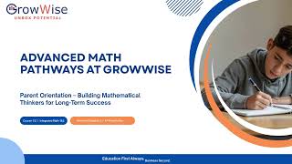 Advanced  Math Pathway Parent orientation
