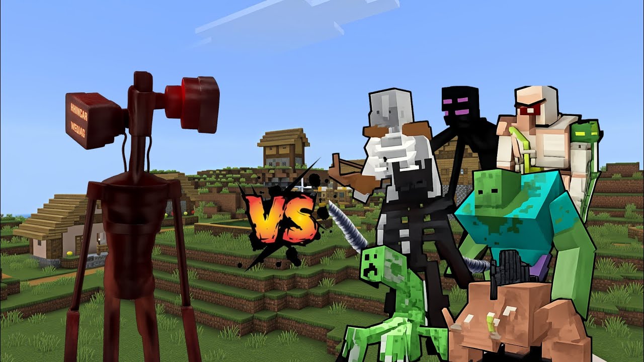 Infection siren head vs mutant mobs in Minecraft PE||