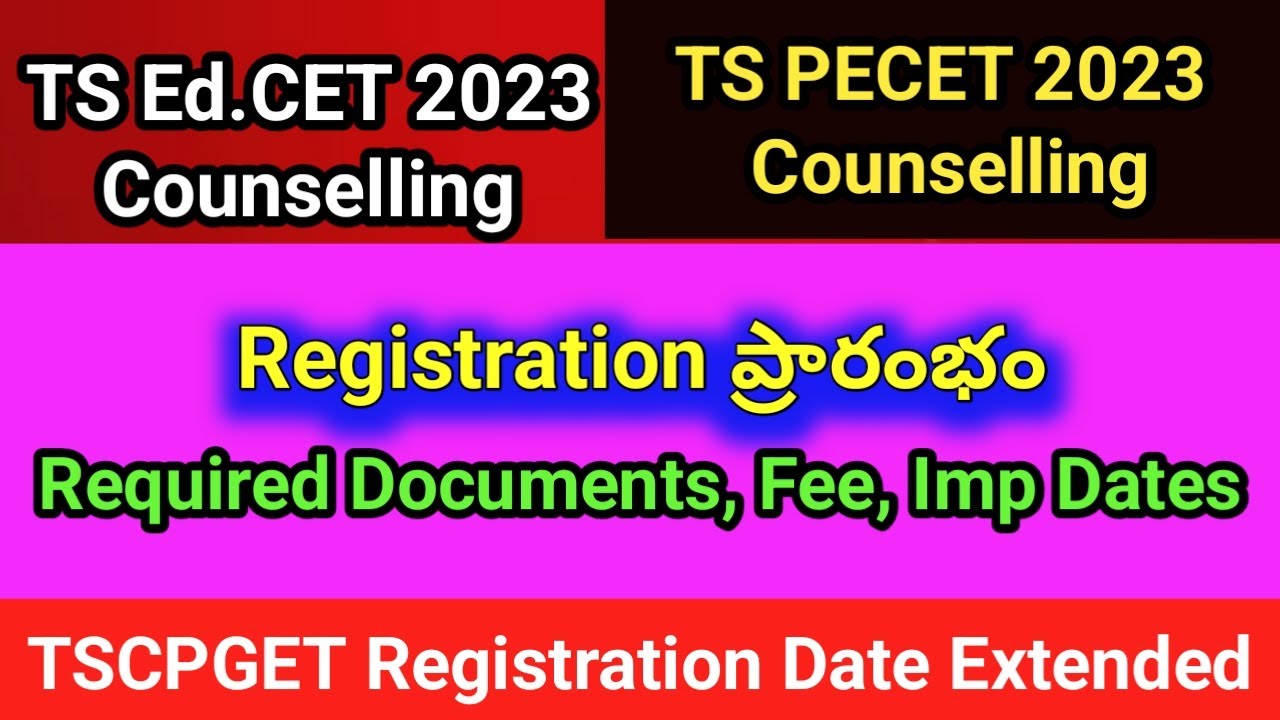 #TS PECET 2023 Counselling #TS Ed.CET 2023 Counselling dates - YouTube