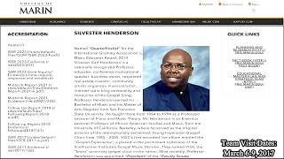 Professor Silvester Henderson (Team Member - Standard II): College Accreditation, College of Marin