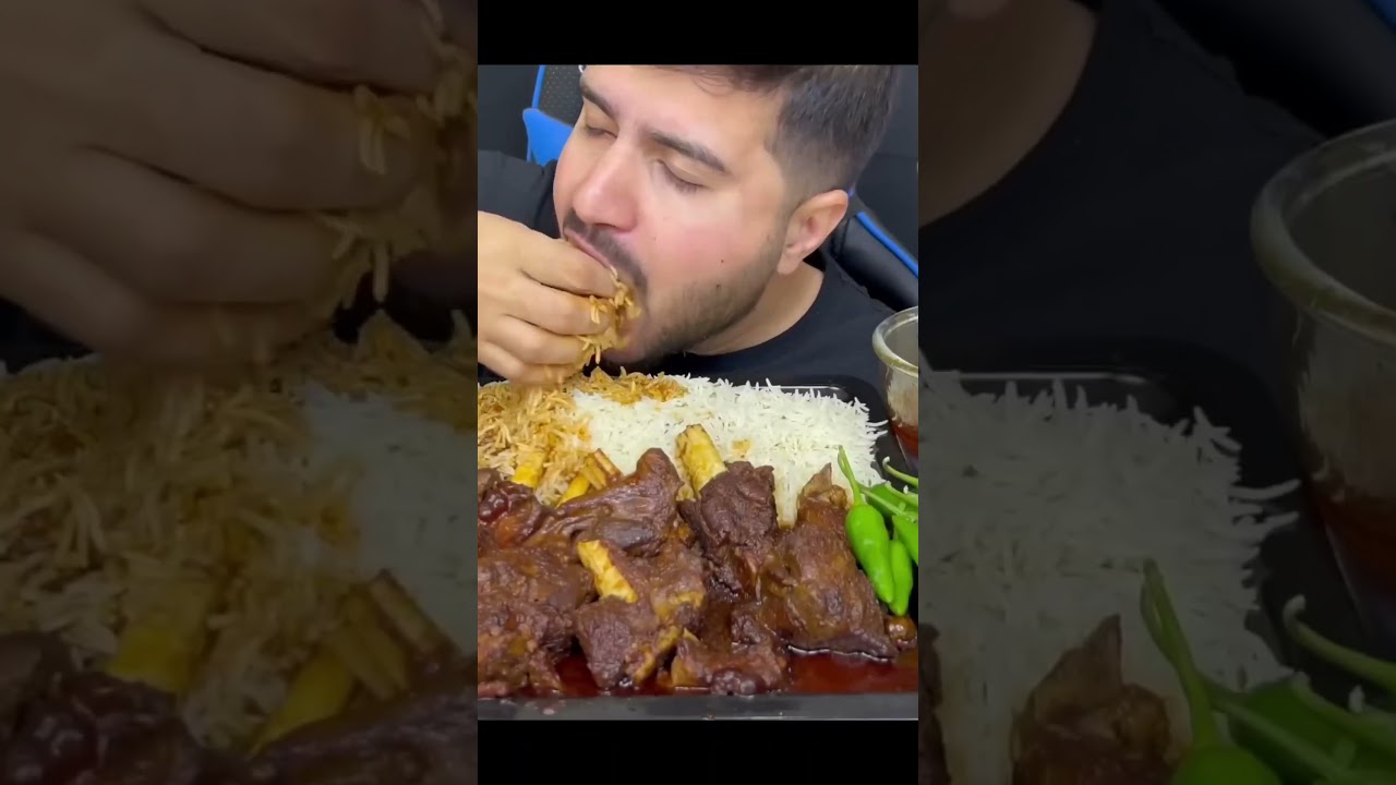 ⁣ASMR: EATING WHOLE ROAST CHICKEN PURI PANEER🥵❤️‍🩹MUTTER MASALA DAL mukbang