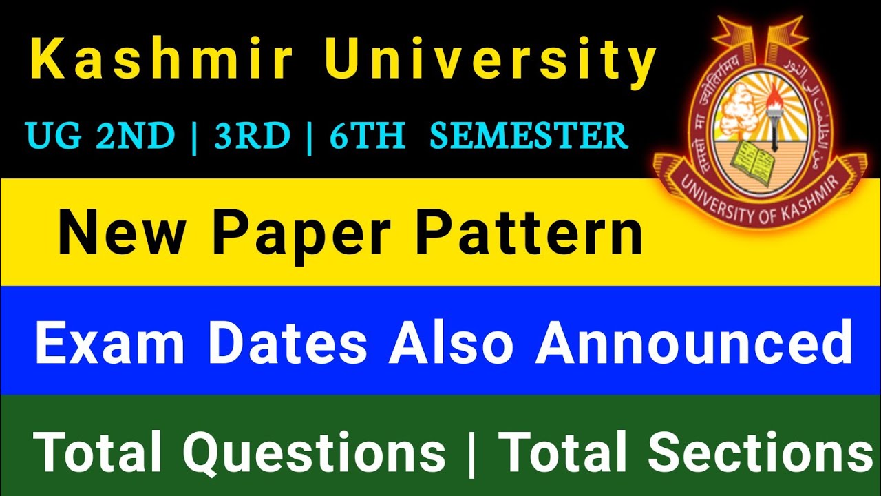 Kashmir University Examination Update | New Paper Pattern, Total Marks & Questions | Official Notice