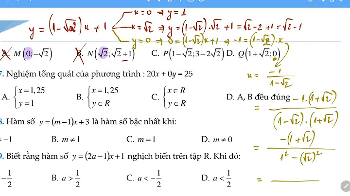 Trắc nghiệm toán 9 chương 2 đại số