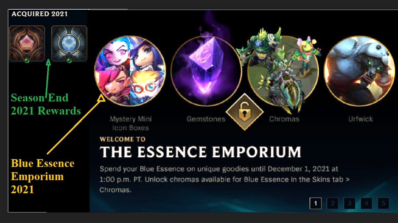 Blue Essence Emporium 2021 + Season 2021 End Rewards + Honor Level 5