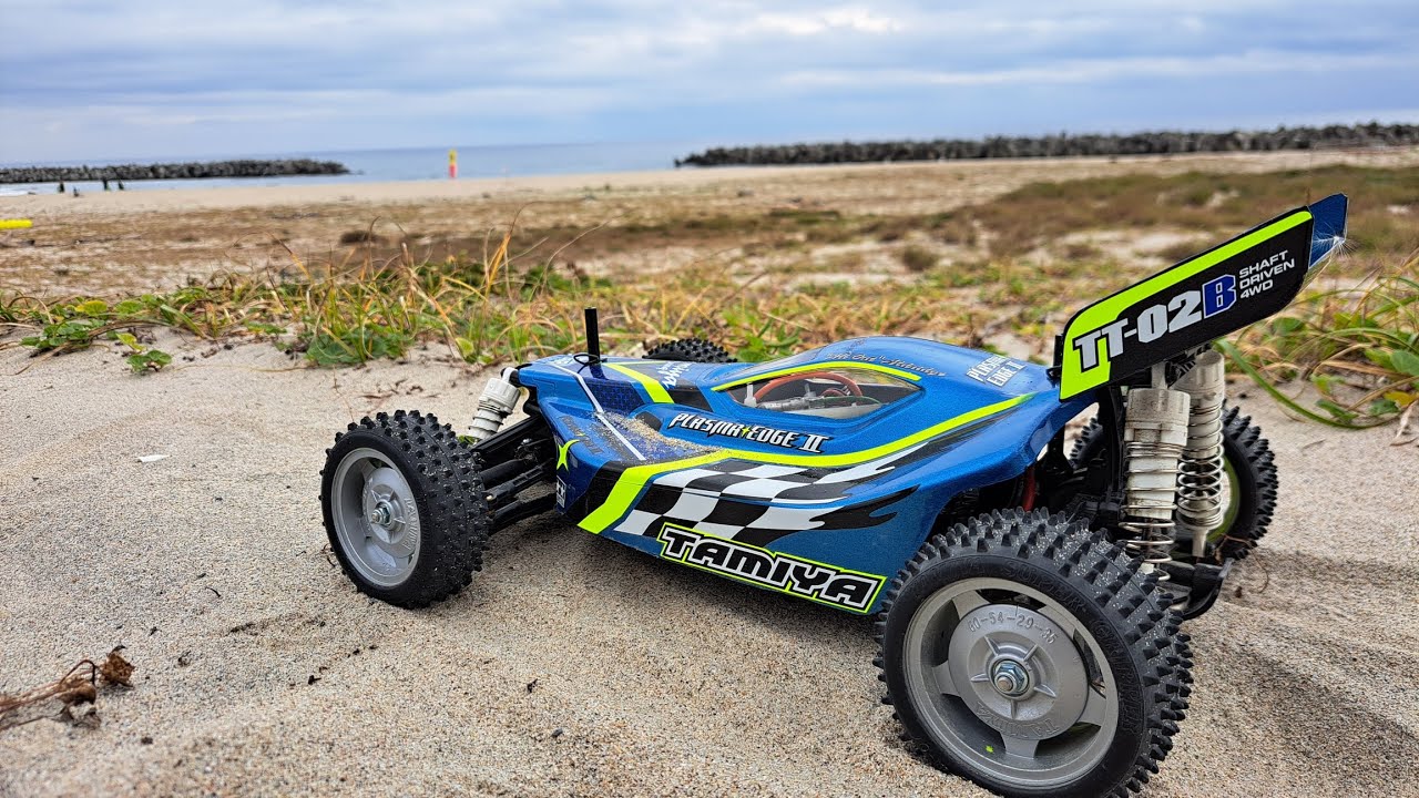 #タミヤ #タミヤプラズマエッジ2 #タミヤTT02B 新舞子ビーチでビーチ走行トレーニング🎶