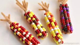 Beaded Pipe Cleaner Indian Corn