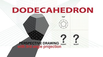 DODECAHEDRON | HOW TO DRAW IN PERSPECTIVE AND 3RD ANGLE PROJECTION |  IN ADOBE ILLUSTRATOR