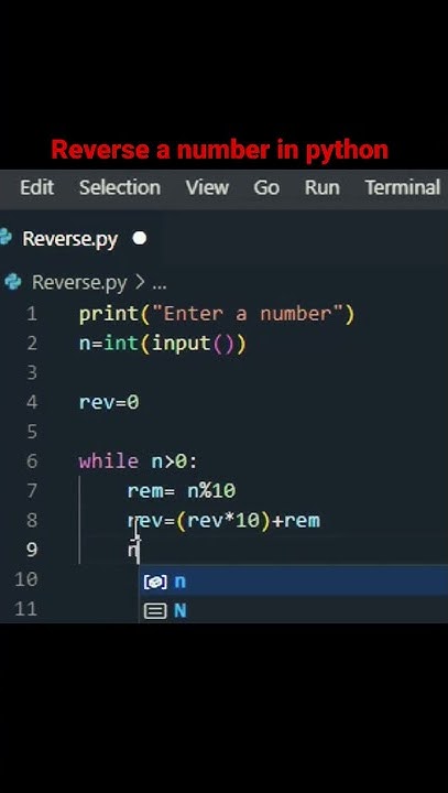 python program to reverse a number. #python #shorts #pythontutorial ...