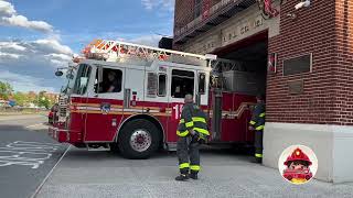 Ladder 151 & Engine 305 (FDNY) leaving fire station in response to emergencies - Episode 5