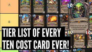 A Tier List Of Every 10 Cost Card In Hearthstone History Scholomance Academy Hearthstone