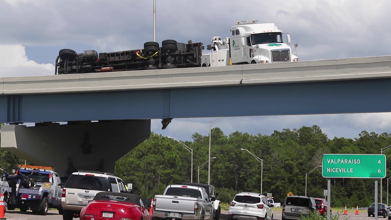 newspaper mockup Truck Tips over on 123 Flyover