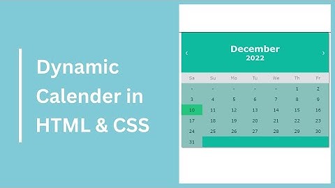 Create A Dynamic Calendar in HTML CSS & JavaScript | Calendar in HTML and CSS @kodeology