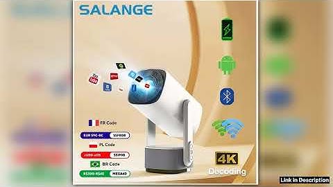 Salange 4K Projector K2 Smart Android11 Builtin Battery Bluetooth Speaker WIFI Auto Focus Keystone