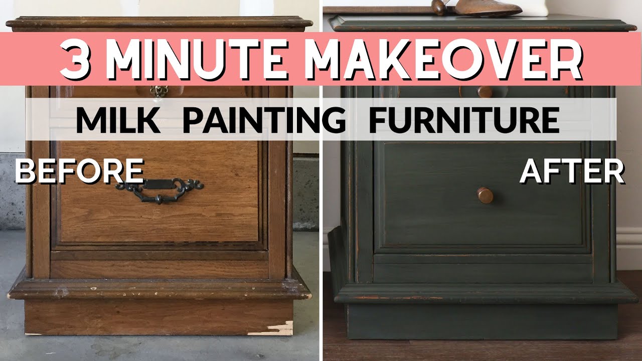 Painting Nightstands with Powdered Milk Paint 3 Minute Makeover YouTube