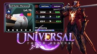 DEVIL HUNTER BEST BUILD! HE IS OVERLOOKED! | QUICK UNIVERSAL TOWER DEFENSE (UTDX) SHOWCASE screenshot 2