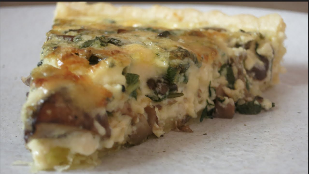 Mushroom Tart (Quiche) with Blue Cheese and Garlic Confit YouTube
