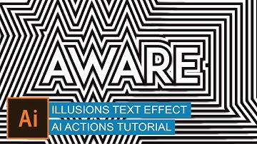 Illusions text effect in illustrator | illustrator text effect tutorial | ai actions tutorial