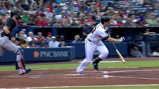MIA@ATL: Johnson puts Braves up early with groundout