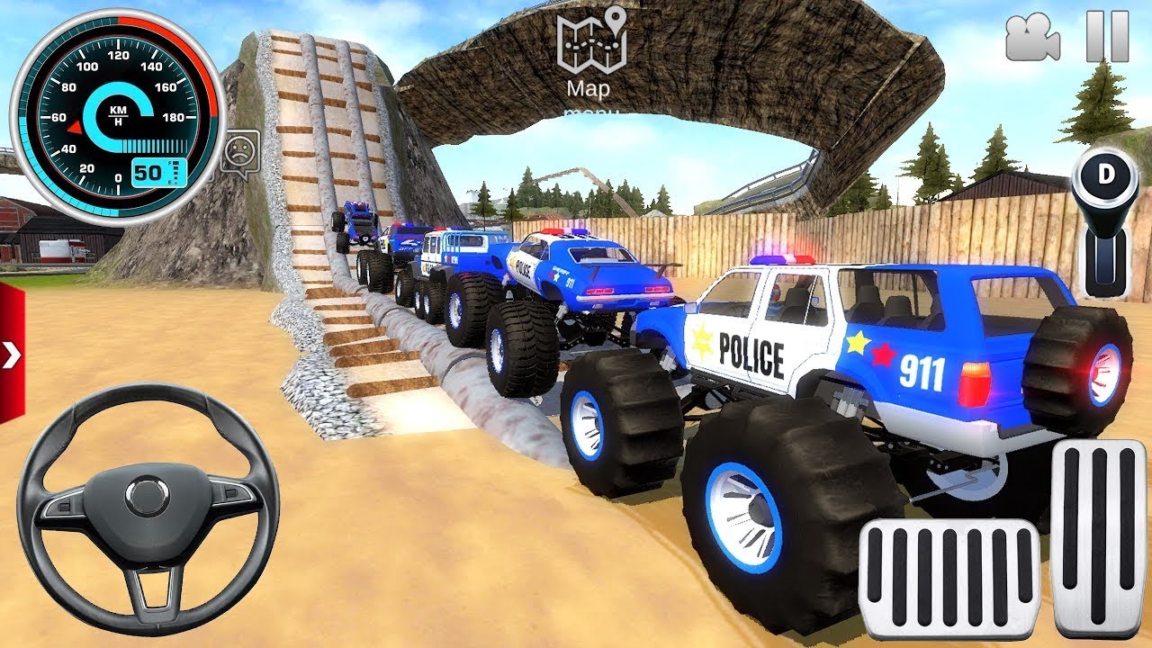 Juegos De Carros - US Monster Truck Police, Fire Truck Driver #1 - Offroad Outlaws Android Gameplay