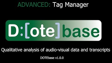DOTEbase - How to use the tag manager  - Advanced