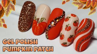 🎃 Pumpkin Patch Halloween Nails | Easy Nail Art | Fall Autumn | Thanksgiving | Cute Orange | Glitter