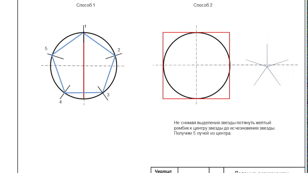 Круг делить на 5. Деление окружности на 5 равных частей. Окружность деленная на 5 равных частей. Разделить окружность на 5 частей циркулем. Деление окружности на 5 равных частей циркулем.