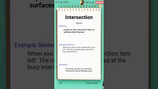 Intersection   IELTS & TOEFL Vocabulary Daily #ielts #toefl