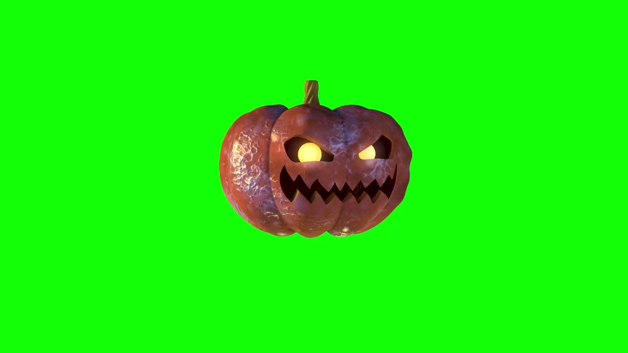 Halloween pumpkin green screen