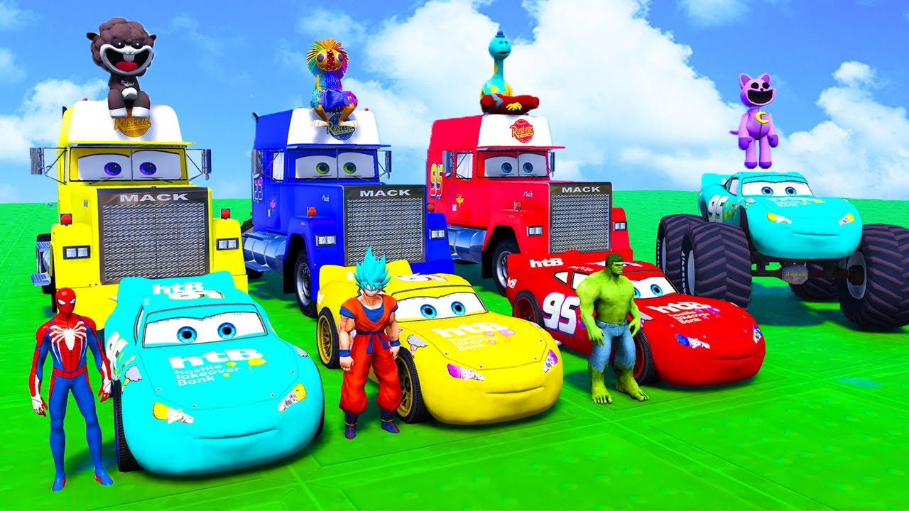 Spider-Man Steals Poppy Playtime’s Car – GTA V MODS! The Most Epice New Stunt Race!