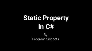 Static Property In C#