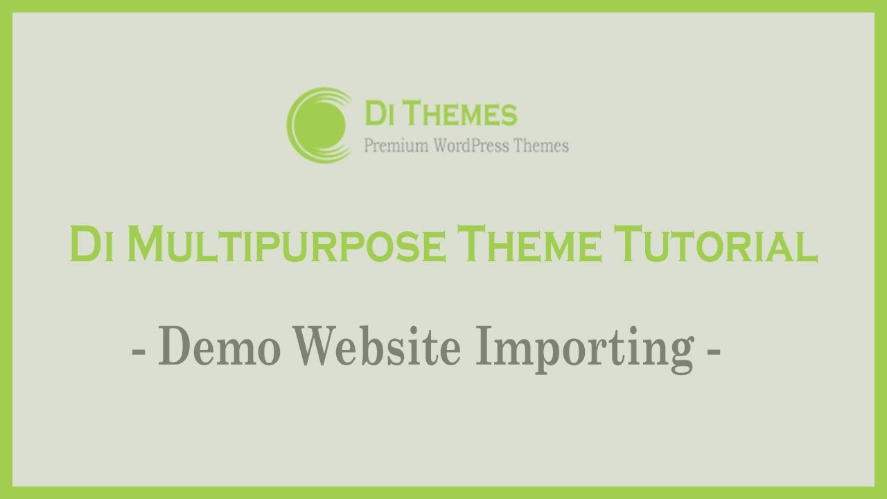 Importing demo. Importing demo