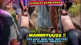 NASIB TR4GIS PELAKU‼️ Maling Motor diHabisi Warga Langsung di Lokasi 