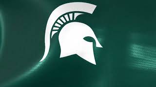 Flag of Michigan State Spartans waving in the wind Michigan State University Logo Animations
