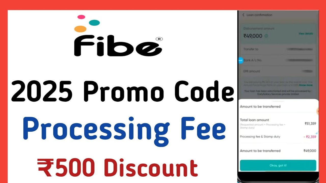 Fibe Promo Code Fibe Promo Code 2025🔥 | Fibe Coupon Code 🎉 | Fibe Processing Fee Promo ...